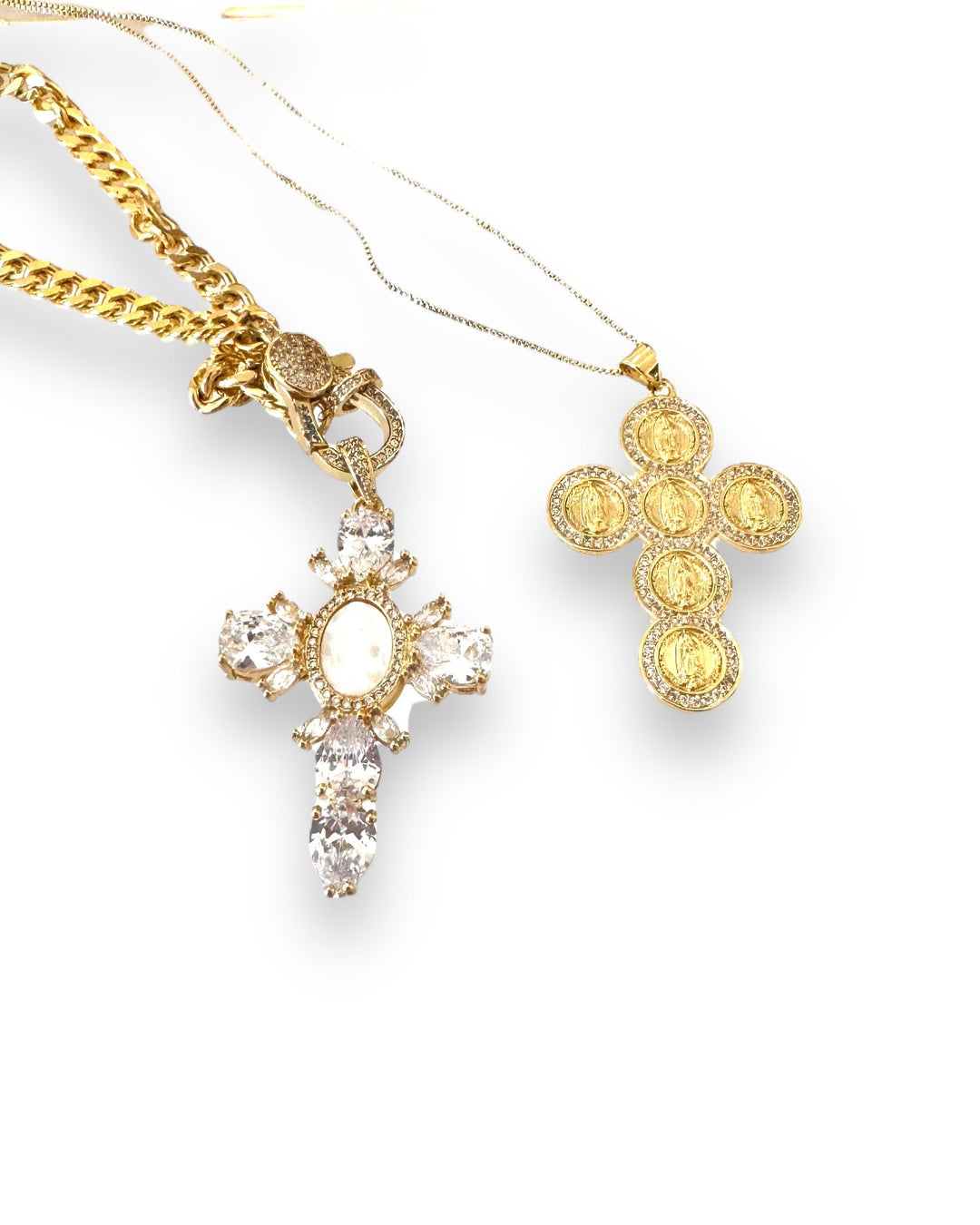 Spring 2024 Default Title Necklaces Mannaz Designs Virgen de Guadalupe  Gold Cross 
