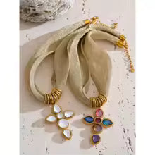 Isis Cross Mesh Necklace – Statement Gold & Gemstones