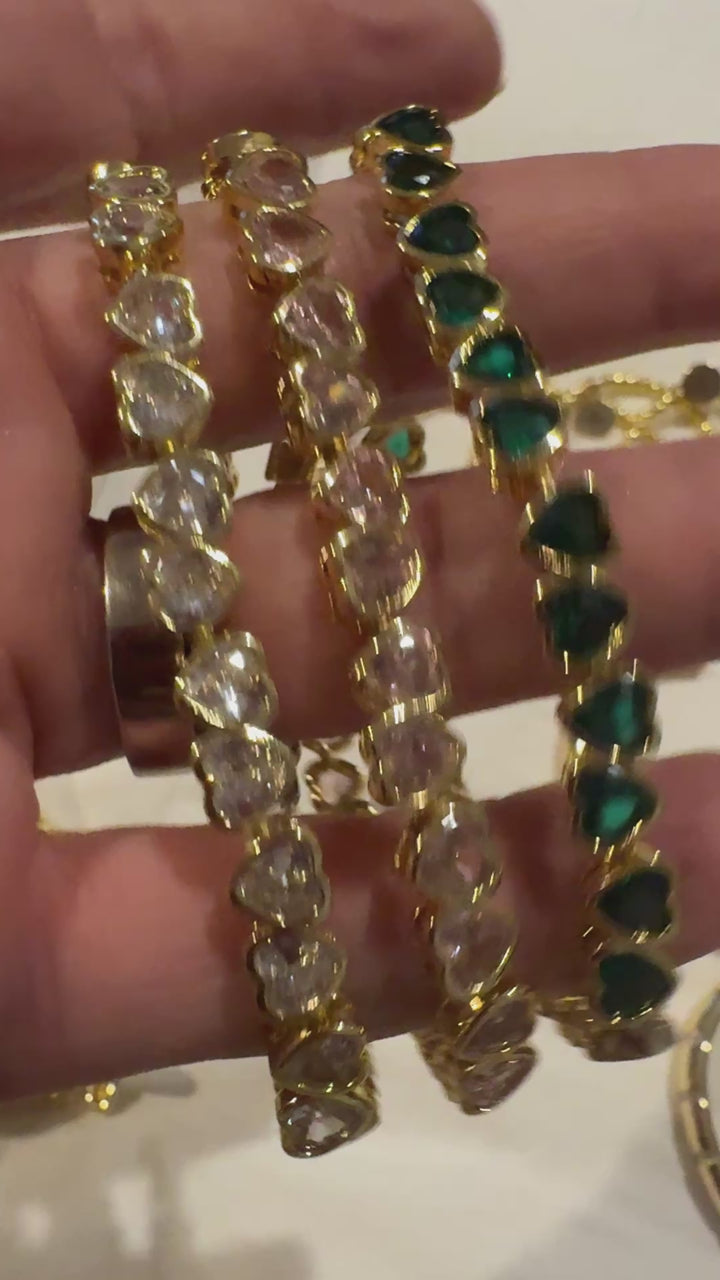 Love Heart Zirconia Tennis Bracelet