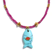 Mannaz Fish Pendant Necklace