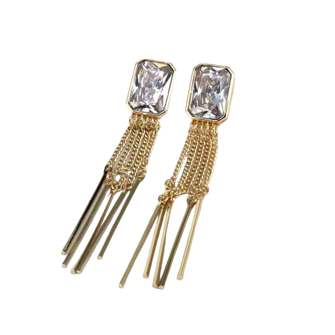  Default Title Earrings Mannaz Designs Crystal and Gold Chain Earrings  Default Title Earrings Mannaz Designs Crystal and Gold Chain Earrings  Default Title Earrings Mannaz Designs Crystal and Gold Chain Earrings 