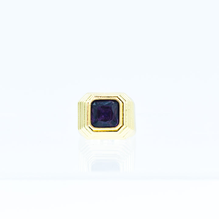 Princess Gold Ring with Color Crystals
