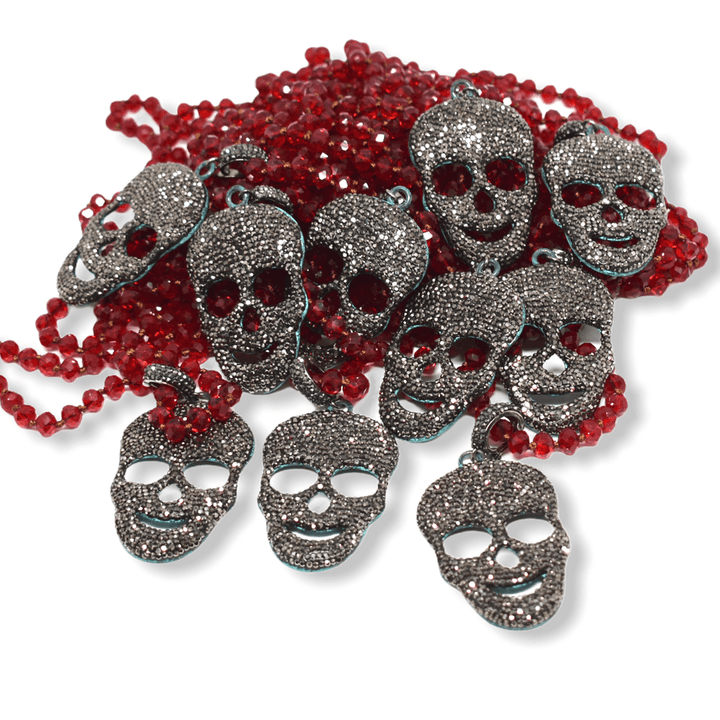 Gasparilla, Skull Necklace Red Necklace Mannaz Designs Mannaz Gasparilla Necklace 
