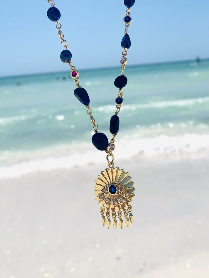 lapis lazuli, Spring 2021 Default Title Necklace Mannaz Designs The Third Eye Lapis Necklace 