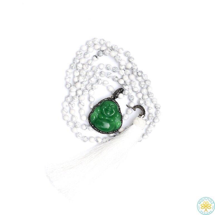 Green Buddha Necklace in Howlite