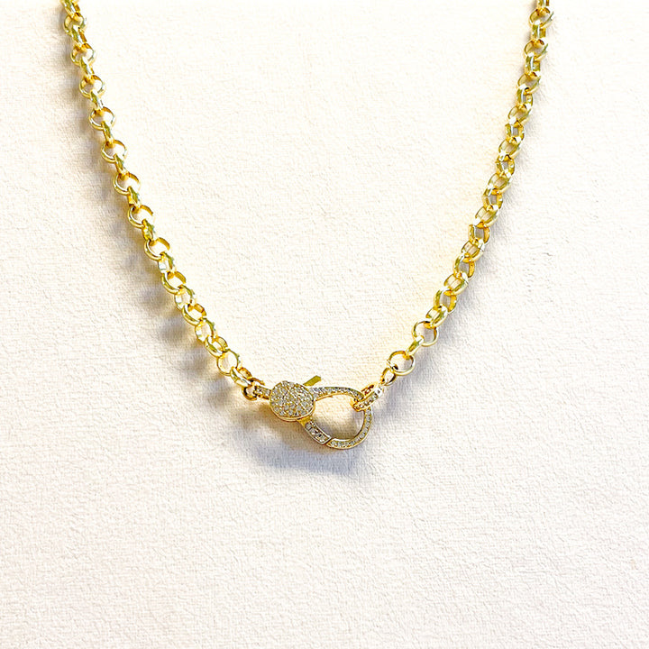 Mannaz Gold Rolo Chain Necklace