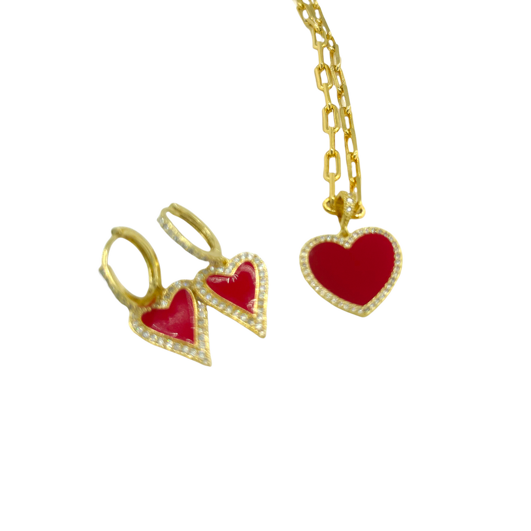 Love Heart Pendant Gold Necklace