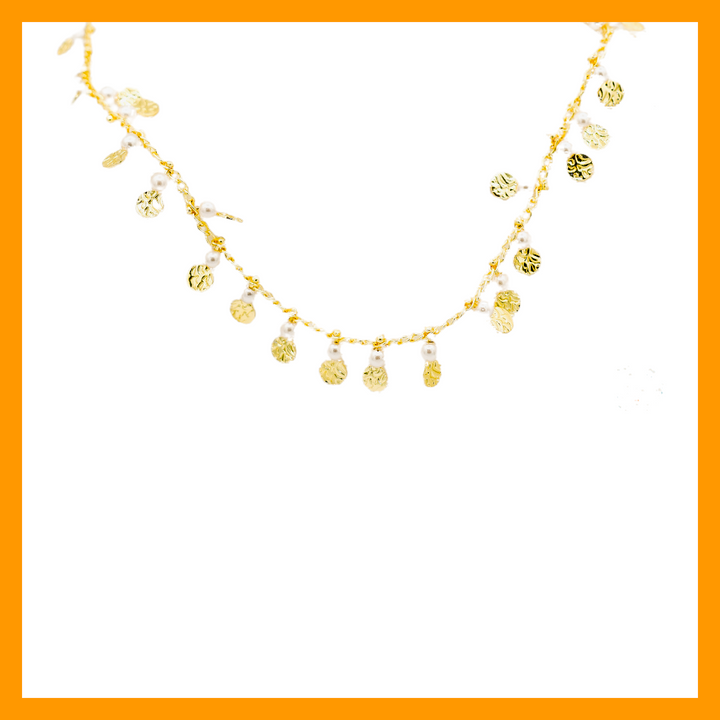 Carly Dainty Pearl Necklace - Gold